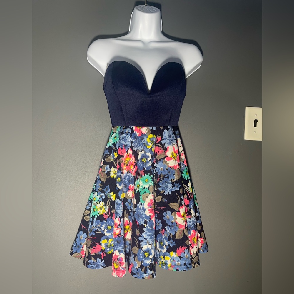 Dark blue floral dress